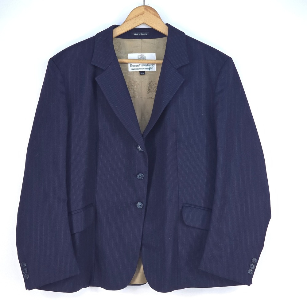 Bernard Weatherill Wool Pinstripe Blazer 20R Navy Blue Millers Corporate Classic